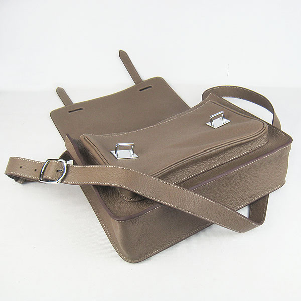 Hermes Jypsiere Togo Leather Messenger Bag H2810 Khaki Hermes Jypsiere Togo Leather Messenger Bag H2810 Khaki