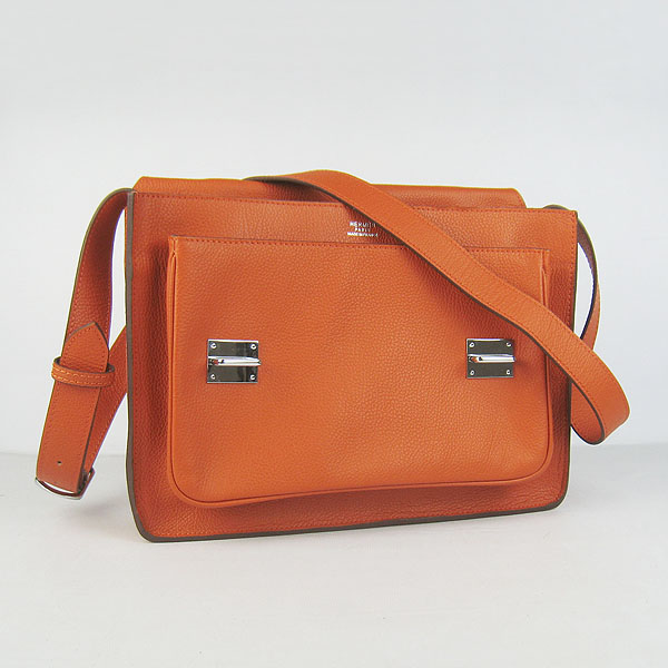 Hermes Jypsiere Togo Leather Messenger Bag H2810 Orange Hermes Jypsiere Togo Leather Messenger Bag H2810 Orange