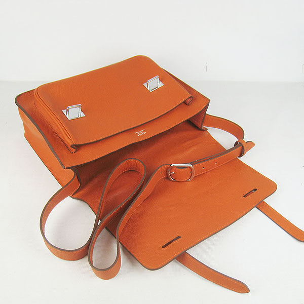 Hermes Jypsiere Togo Leather Messenger Bag H2810 Orange Hermes Jypsiere Togo Leather Messenger Bag H2810 Orange
