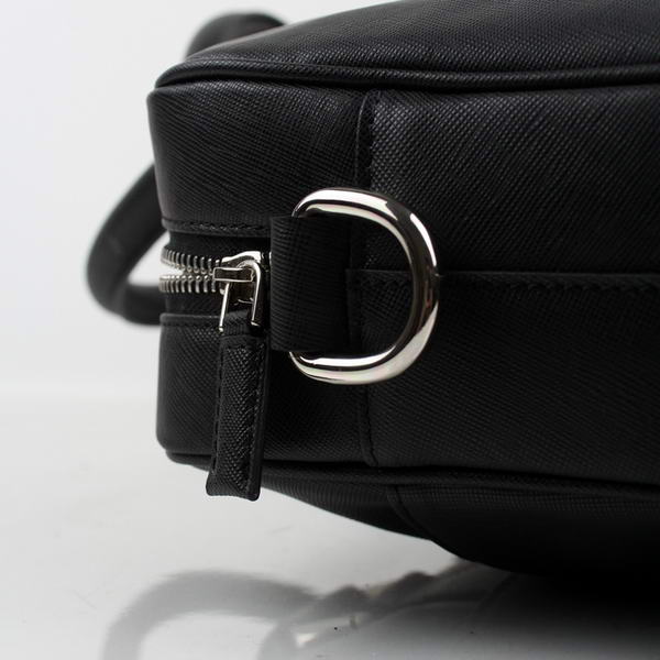 Prada BL0791 Saffiano Calf Leather Top Handle Bag Black Prada BL0791 Saffiano Calf Leather Top Handle Bag Black