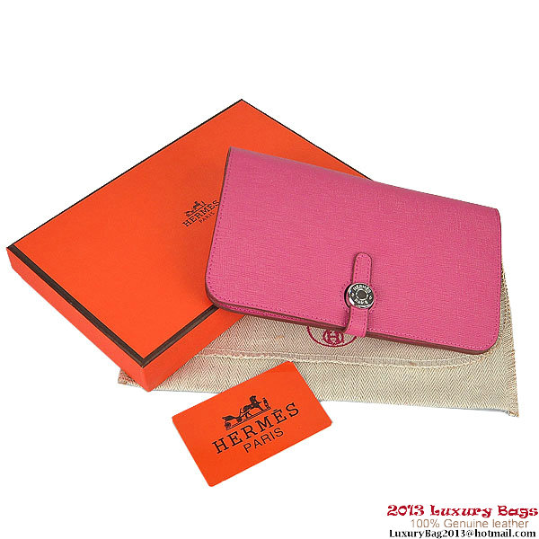 Hermes Dogon Wallet Travel Case H001 Peach