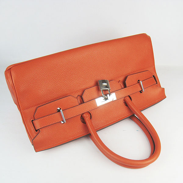Hermes Birkin 6109 Togo Leather Bag Orange 42cm Silver Hermes Birkin 6109 Togo Leather Bag Orange 42cm Silver