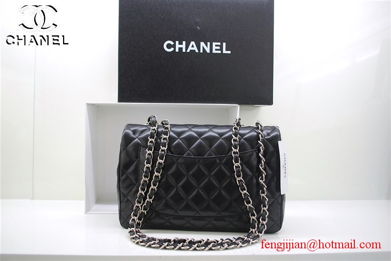 Chanel Jumbo Caviar Flap Bag 36076 Black Silver Chain Chanel Jumbo Caviar Flap Bag 36076 Black Silver Chain
