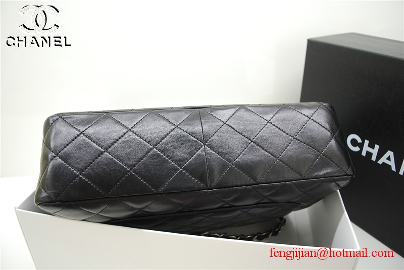 Chanel Jumbo Caviar Flap Bag 36076 Black Silver Chain Chanel Jumbo Caviar Flap Bag 36076 Black Silver Chain
