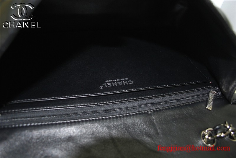 Chanel Jumbo Caviar Flap Bag 36076 Black Silver Chain Chanel Jumbo Caviar Flap Bag 36076 Black Silver Chain