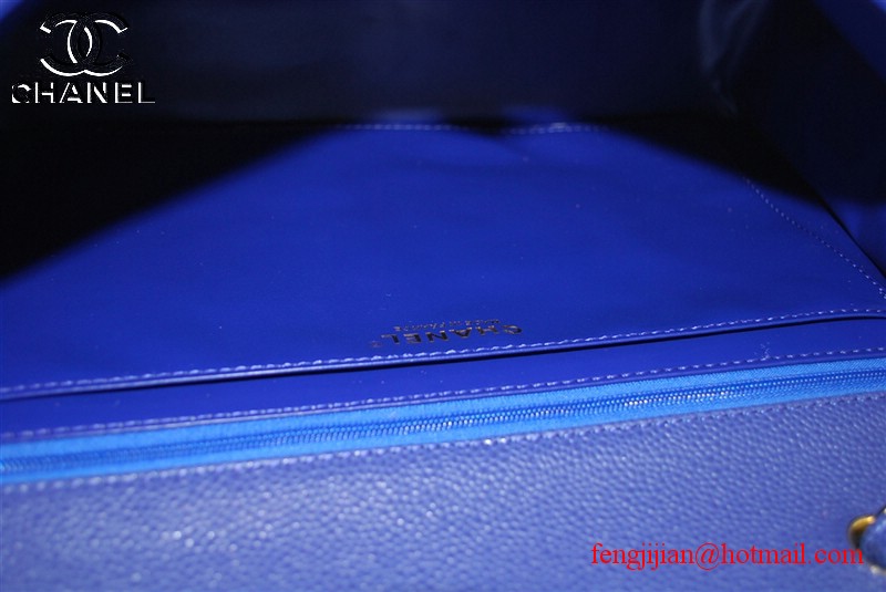 Chanel Jumbo Caviar Flap Bag 36076 Blue Gold Chain Chanel Jumbo Caviar Flap Bag 36076 Blue Gold Chain