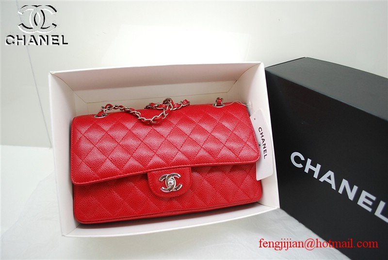 Chanel 2.55 Double Flap Silver Hardware A1112 Red Chanel 2.55 Double Flap Silver Hardware A1112 Red