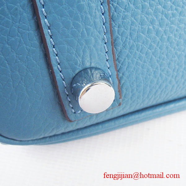 Hermes Birkin 25cm Togo Leather Bag 6068 Blue Silver Palladium hardware Hermes Birkin 25cm Togo Leather Bag 6068 Blue Silver Palladium hardware