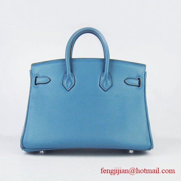 Hermes Birkin 25cm Togo Leather Bag 6068 Blue Silver Palladium hardware Hermes Birkin 25cm Togo Leather Bag 6068 Blue Silver Palladium hardware