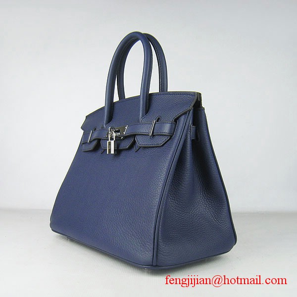Hermes Birkin 30cm Togo Leather Bag Dark Blue 6088 Hermes Birkin 30cm Togo Leather Bag Dark Blue 6088