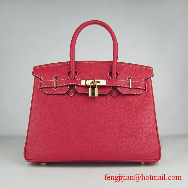 Hermes Birkin 30cm Togo Leather Bag Red 6088