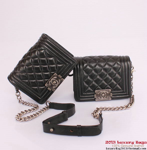 Twin Boy Chanel Flap Shoulder Bag Sheepskin Leather A67078 Black Twin Boy Chanel Flap Shoulder Bag Sheepskin Leather A67078 Black