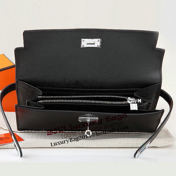 Hermes Kelly Original Saffiano Leather Bi-Fold Wallet A708 Black Hermes Kelly Original Saffiano Leather Bi-Fold Wallet A708 Black