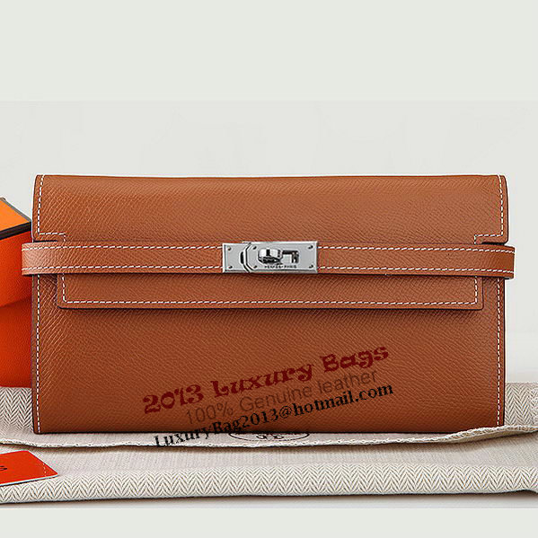 Hermes Kelly Original Saffiano Leather Bi-Fold Wallet A708 Camel Hermes Kelly Original Saffiano Leather Bi-Fold Wallet A708 Camel