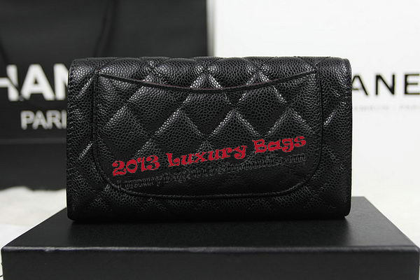 Chanel Tri-Fold Wallet Original Cannage Pattern Leather CHA31506 Black Chanel Tri-Fold Wallet Original Cannage Pattern Leather CHA31506 Black