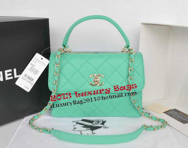 Chanel Classic Top Handle Bag Original Sheepskin Leather CHA92236 Green Chanel Classic Top Handle Bag Original Sheepskin Leather CHA92236 Green