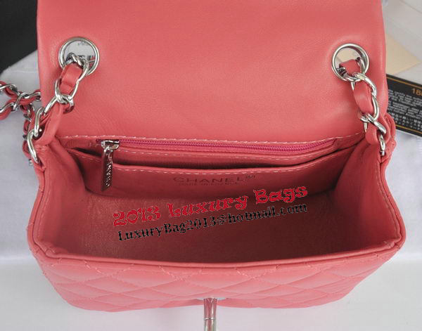 Chanel mini Classic Flap Bag Pink Original Sheekskin CHA1115 Silver Chanel mini Classic Flap Bag Pink Original Sheekskin CHA1115 Silver