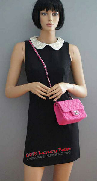 Chanel mini Classic Flap Bag Rose Cannage Pattern 1115 Gold Chanel mini Classic Flap Bag Rose Cannage Pattern 1115 Gold