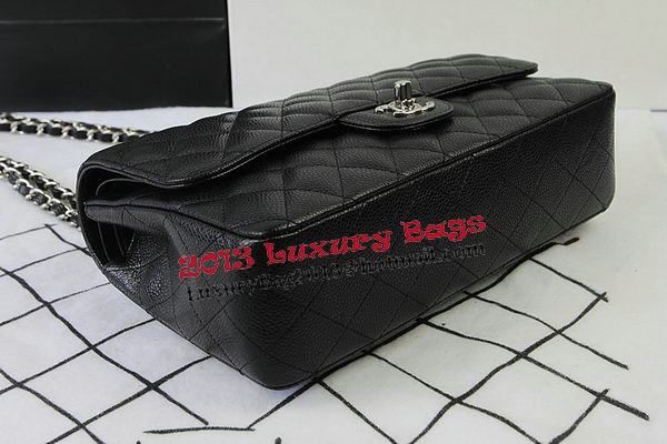 Chanel 2.55 Series Bags Black Cannage Pattern Leather CFA1112 Silver Chanel 2.55 Series Bags Black Cannage Pattern Leather CFA1112 Silver
