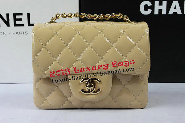 Chanel Classic MINI Flap Bag Apricot Original Patent Leather CF1115 Gold Chanel Classic MINI Flap Bag Apricot Original Patent Leather CF1115 Gold