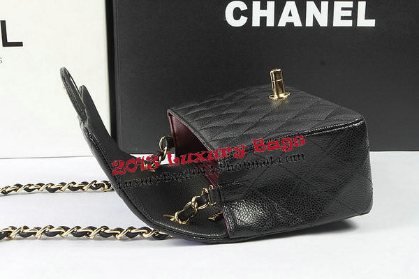 Chanel Classic MINI Flap Bag Black Cannage Pattern CF1119 Gold Chanel Classic MINI Flap Bag Black Cannage Pattern CF1119 Gold