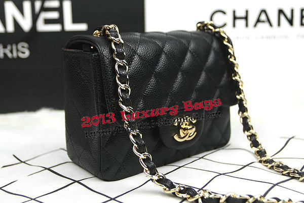Chanel Classic MINI Flap Bag CF1115 Black Cannage Pattern Gold Chanel Classic MINI Flap Bag CF1115 Black Cannage Pattern Gold