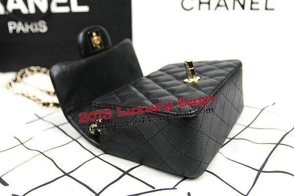 Chanel Classic MINI Flap Bag CF1115 Black Cannage Pattern Gold Chanel Classic MINI Flap Bag CF1115 Black Cannage Pattern Gold