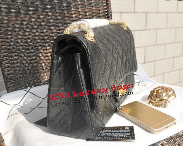 Chanel Glazed Crackled Leather Classic Flap Bag A30227 Black Chanel Glazed Crackled Leather Classic Flap Bag A30227 Black