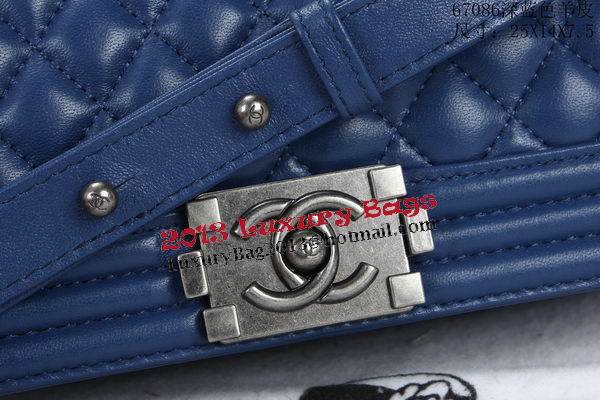 Boy Chanel Flap Shoulder Bags Sheepskin Leather A67086 Blue Boy Chanel Flap Shoulder Bags Sheepskin Leather A67086 Blue
