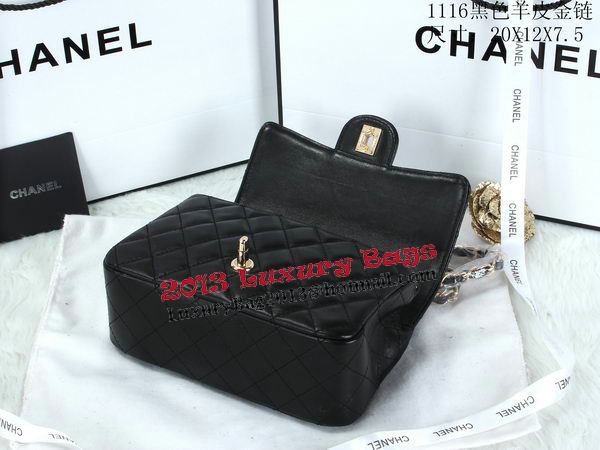 Chanel Classic Flap Bags Sheepskin Leather A1116 Black Chanel Classic Flap Bags Sheepskin Leather A1116 Black