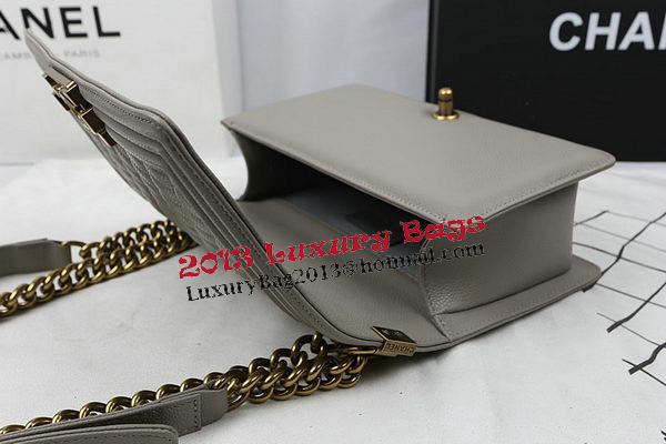 Boy Chanel Flap Bag Original Grey Cannage Pattern A67025 Gold Boy Chanel Flap Bag Original Grey Cannage Pattern A67025 Gold
