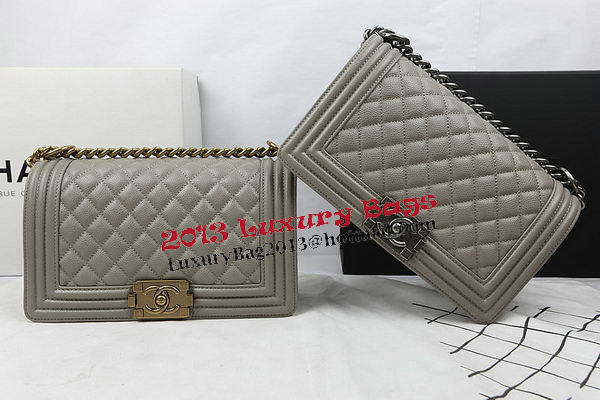 Boy Chanel Flap Bag Original Grey Cannage Pattern A67025 Gold Boy Chanel Flap Bag Original Grey Cannage Pattern A67025 Gold
