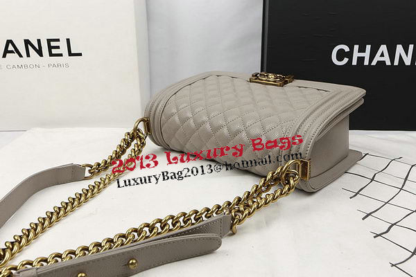 Boy Chanel Flap Bag Original Grey Cannage Pattern A67025 Gold Boy Chanel Flap Bag Original Grey Cannage Pattern A67025 Gold