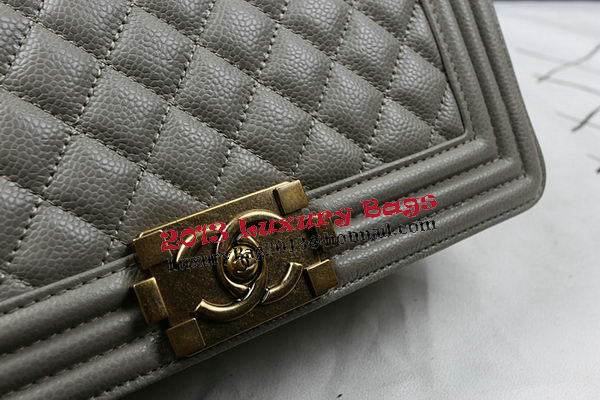 Boy Chanel Flap Bag Original Grey Cannage Pattern A67025 Gold Boy Chanel Flap Bag Original Grey Cannage Pattern A67025 Gold