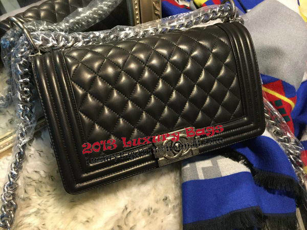 Boy Chanel Flap Shoulder Bag Sheepskin Leather A67086 Black Boy Chanel Flap Shoulder Bag Sheepskin Leather A67086 Black