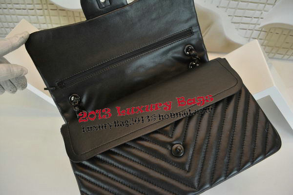 Boy Chanel Flap Bag Sheepskin Chevron Quilting A64306 Black Boy Chanel Flap Bag Sheepskin Chevron Quilting A64306 Black
