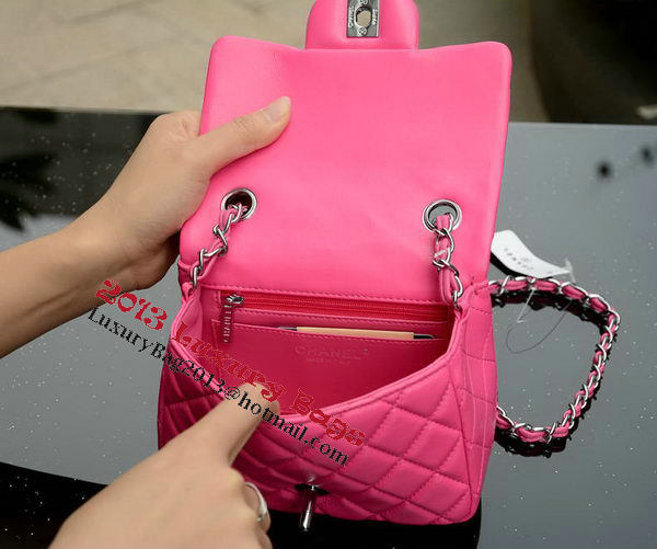Chanel Classic MINI Flap Bag Rose Sheepskin A37585 Silver Chanel Classic MINI Flap Bag Rose Sheepskin A37585 Silver