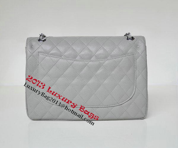 Chanel Jumbo Quilted Classic Flap Bag Grey Cannage Patterns A58600 Silver Chanel Jumbo Quilted Classic Flap Bag Grey Cannage Patterns A58600 Silver