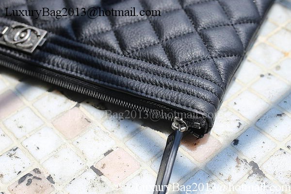 Boy Chanel Chevron Black Calfskin Leather Clutch A69253 Boy Chanel Chevron Black Calfskin Leather Clutch A69253