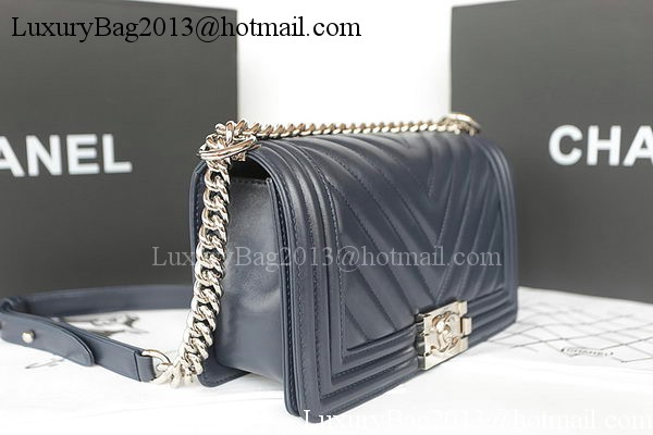 Boy Chanel Flap Bag Original Chevron Sheepskin A67025 Royal Boy Chanel Flap Bag Original Chevron Sheepskin A67025 Royal