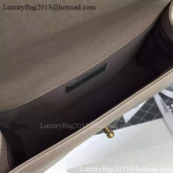 Chanel Boy Flap Shoulder Bag Grey Original Calfskin Leather A8708 Bronze Chanel Boy Flap Shoulder Bag Grey Original Calfskin Leather A8708 Bronze