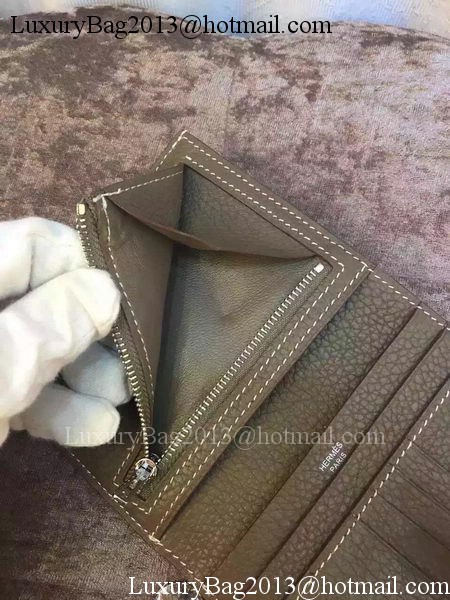 Hermes Bi-Fold Wallet Togo Leather H512 Grey Hermes Bi-Fold Wallet Togo Leather H512 Grey