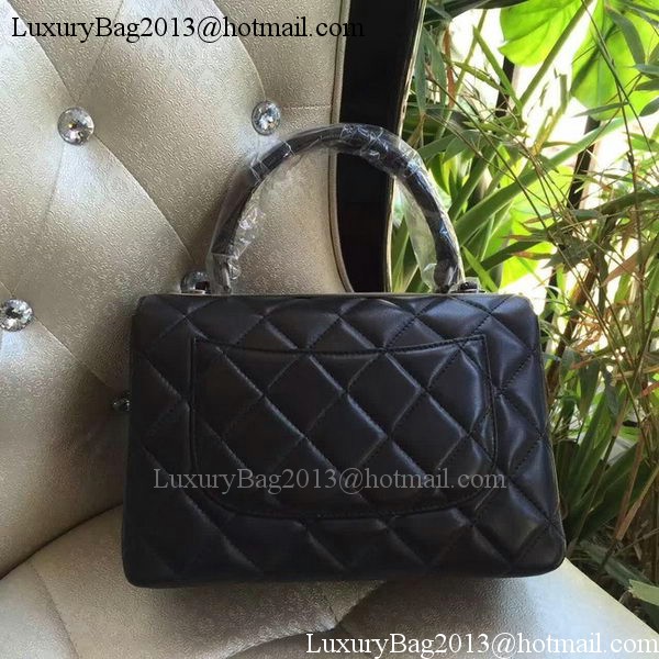 Chanel Classic Top Flap Bag Black Original Sheepskin Leather A92236 Silver Chanel Classic Top Flap Bag Black Original Sheepskin Leather A92236 Silver