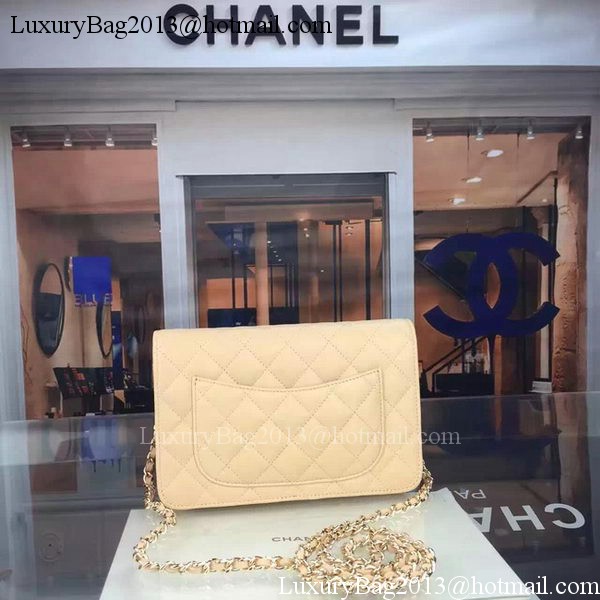 Chanel WOC mini Flap Bag Apricot Sheepskin A5373 Gold Chanel WOC mini Flap Bag Apricot Sheepskin A5373 Gold