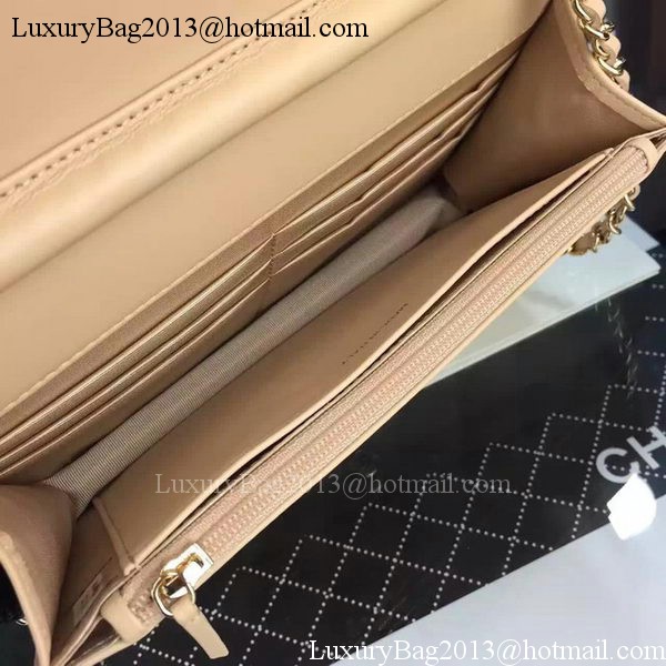 Chanel WOC mini Flap Bag Apricot Sheepskin A5373 Gold Chanel WOC mini Flap Bag Apricot Sheepskin A5373 Gold