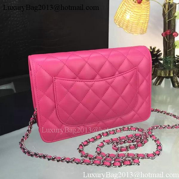 Chanel WOC mini Flap Bag Rose Sheepskin A5373 Silver Chanel WOC mini Flap Bag Rose Sheepskin A5373 Silver