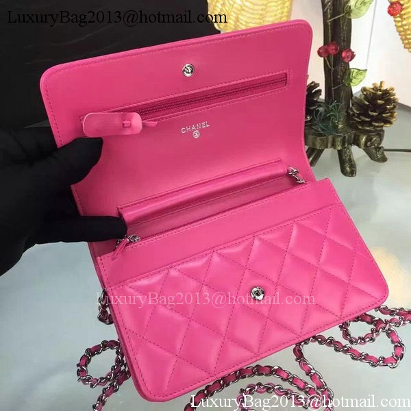 Chanel WOC mini Flap Bag Rose Sheepskin A5373 Silver Chanel WOC mini Flap Bag Rose Sheepskin A5373 Silver