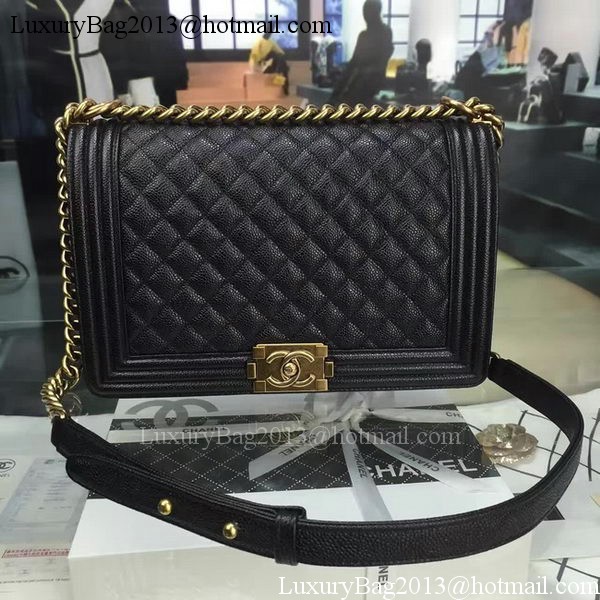Boy Chanel Flap Bags Original Black Cannage Pattern A67088 Gold Boy Chanel Flap Bags Original Black Cannage Pattern A67088 Gold
