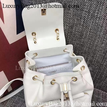 Chanel Original Leather Backpack CHA2590 White Chanel Original Leather Backpack CHA2590 White