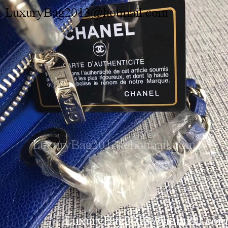 Chanel LE Boy Grand Shopping Tote Bag GST Blue Cannage Pattern A50995 Silver Chanel LE Boy Grand Shopping Tote Bag GST Blue Cannage Pattern A50995 Silver